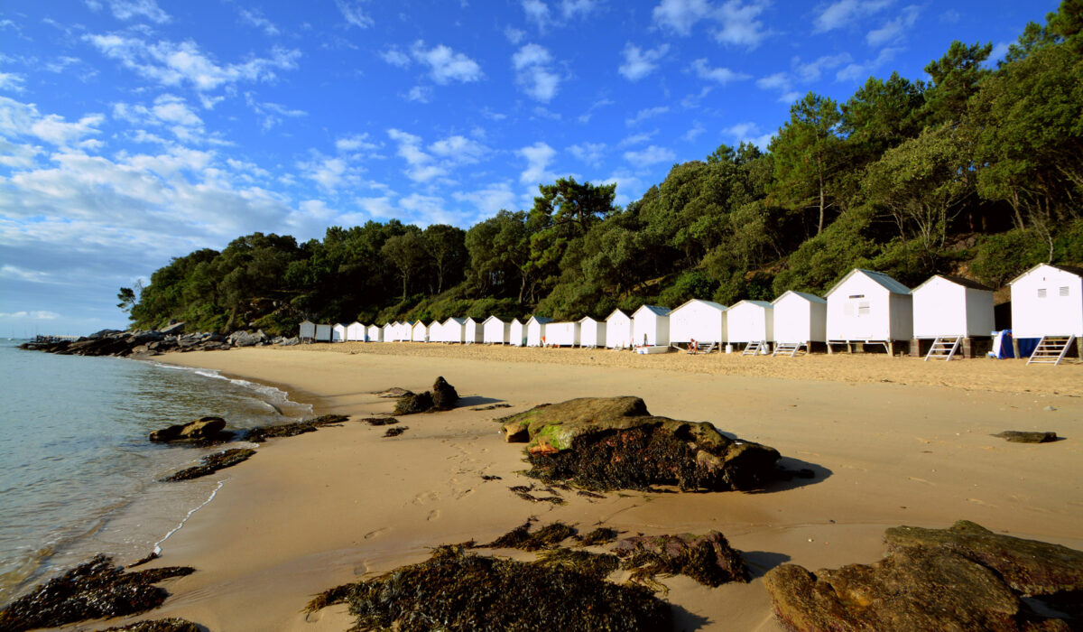Cabines de bain sur la plage de Noirmoutier